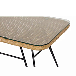 Журнальный столик с столешницей из ротанга и стекла Wicker Tabletop Under Glass варинант исполнения - 2 | Loft Concept в Санкт-петербурге