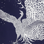 Обои ручная роспись в стиле Арт-деко Whistler Peacocks Special Colourway on Empire Blue dyed silk варинант исполнения - 2 | Loft Concept в Санкт-петербурге