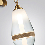 Бра со стеклянным плафоном конусообразной формы и декоративной вставкой из джута Tectona  варинант исполнения - 5 | Loft Concept в Санкт-петербурге