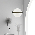 Светодиодный подвесной светильник круглой формы с металлическим черным каркасом Marble Glow варинант исполнения - 5 | Loft Concept в Санкт-петербурге