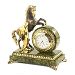 Часы настольные бронзовые с декором в виде коня Horse Stone Clock варинант исполнения - 4 | Loft Concept в Санкт-петербурге