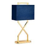 Настольная лампа с основанием из полированного золота и прямоугольным абажуром глубокого синего цвета Elstead Lighting варинант исполнения - 5 | Loft Concept в Санкт-петербурге