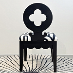 Дизайнерский стул с круглой деревянной спинкой Black and White Clover варинант исполнения - 3 | Loft Concept в Санкт-петербурге