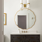 Золотое настенное зеркало Yvon Mirror варинант исполнения - 4 | Loft Concept в Санкт-петербурге