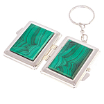 Зеркало брелок складное двухстороннее из натурального камня Малахит Stone Mirrors варинант исполнения - 2 | Loft Concept в Санкт-петербурге