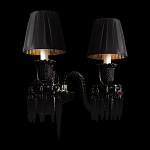 Бра с двумя черными абажурами и декоративными подвесками Lustre Reverie варинант исполнения - 3 | Loft Concept в Санкт-петербурге