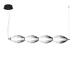 Подвесной светильник линейный в сочетании двух разных фактур стекла Enchanting варинант исполнения - 1 | Loft Concept в Санкт-петербурге