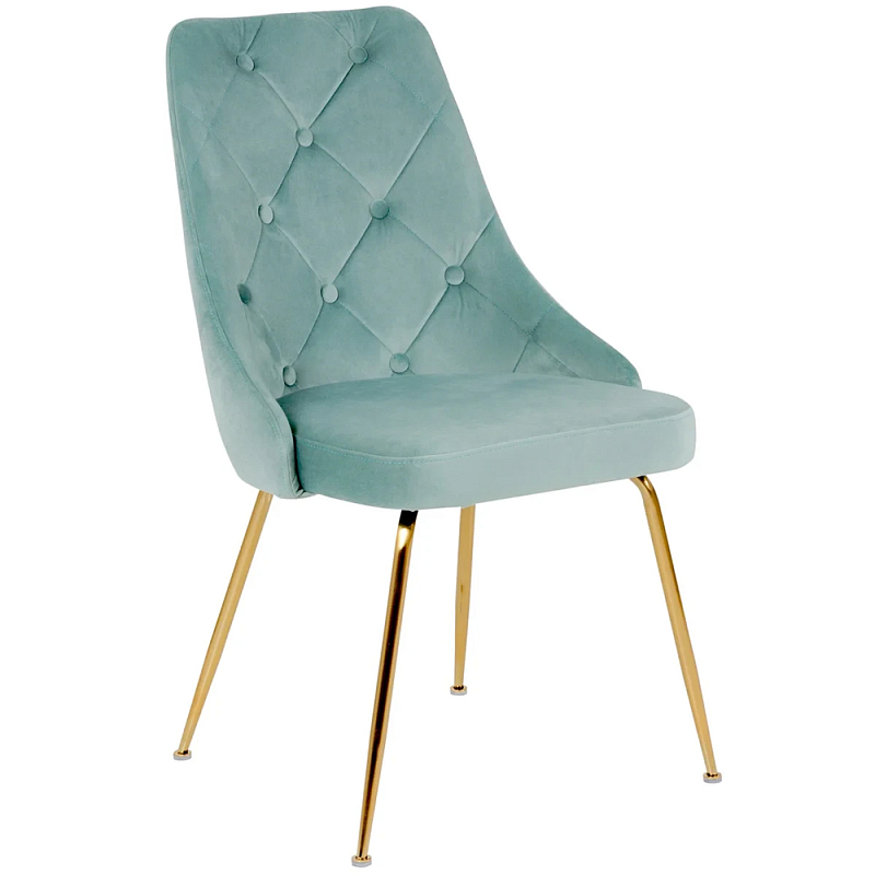 Стул в мятной велюровой обивке Ward Mint Velour Chair Мятный Золотой в Санкт-петербурге | Loft Concept 