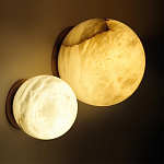 Настенно-потолочный светильник с плафоном в форме шара из алебастра Cryptocrystalline Stone варинант исполнения - 2 | Loft Concept в Санкт-петербурге