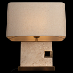 Настольная лампа с прямоугольным основанием из натурального камня c тканевым абажуром Lapis Tiburtinus варинант исполнения - 4 | Loft Concept в Санкт-петербурге