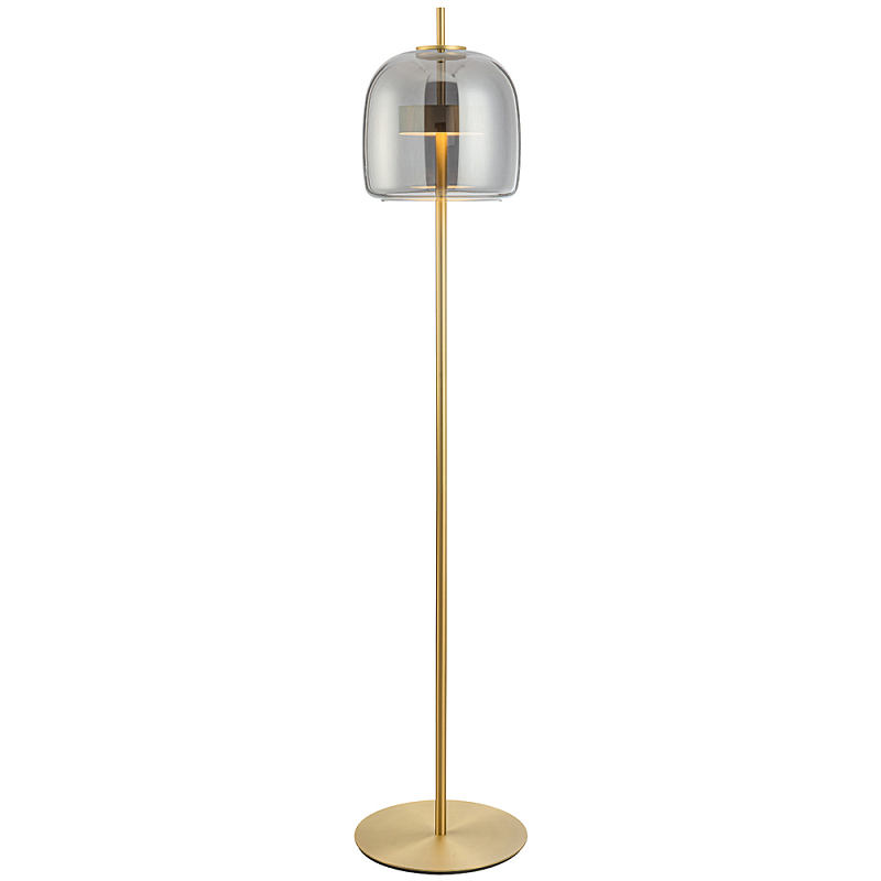 Торшер Blanton Smoky Brass Floor Lamp Стекло Смок Золотой в Санкт-петербурге | Loft Concept 