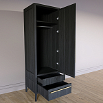 Узкий Шкаф Primo с 2 выдвижными ящиками Черный дуб варинант исполнения - 7 | Loft Concept в Санкт-петербурге