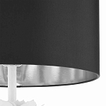 Торшер с декором в виде белого цветка магнолии на каркасе и черным абажуром White Magnolia варинант исполнения - 3 | Loft Concept в Санкт-петербурге