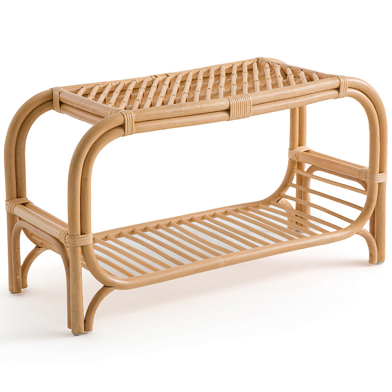 Скамья для прихожей из стеблей ротанга Willa Rattan Bench Бежевый в Санкт-петербурге | Loft Concept 