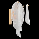 Бра из полупрозрачных овальных лепестков из стекла с металлическим основанием золотого цвета Nazaire Glass Lighting варинант исполнения - 2 | Loft Concept в Санкт-петербурге