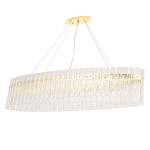 Люстра подвесная овальная с рельефными стеклянными панелями и золотым металлическим каркасом Textured Glass Chandelier варинант исполнения - 1 | Loft Concept в Санкт-петербурге