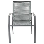 Стул темно-серый с высокой плетеной спинкой и сиденьем Braided Strength варинант исполнения - 1 | Loft Concept в Санкт-петербурге