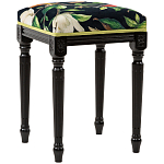 Банкетка из натурального бука черная с изображением птиц и цветов Blooming Birds2 варинант исполнения - 3 | Loft Concept в Санкт-петербурге