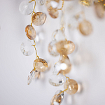 Бра золотого цвета с ветвями и прозрачными хрустальнымих подвесками Droplet Chandelier варинант исполнения - 5 | Loft Concept в Санкт-петербурге