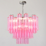 Элитная Люстра Textured Glass Pink Chandelier Ярко Розовое стекло варинант исполнения - 3 | Loft Concept в Санкт-петербурге