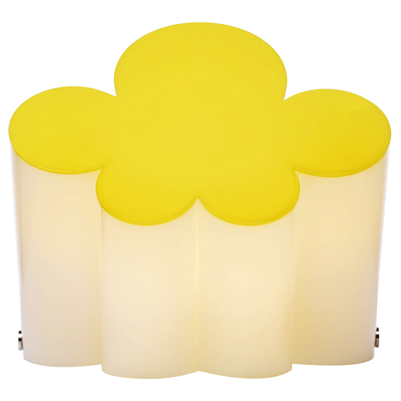 Настольная дизайнерская лампа Poltronova Passiflora Yellow Table Lamp Желтый Белый в Санкт-петербурге | Loft Concept 