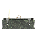 Настольный письменный набор из змеевика с подставкой под календарь и часами Successful Leader варинант исполнения - 3 | Loft Concept в Санкт-петербурге