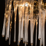 Люстра подвесная круглая в виде ветвей деревьев бронзового цвета с прозрачными подвесками-каплями Droplet Chandelier варинант исполнения - 6 | Loft Concept в Санкт-петербурге