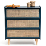 Комод с 3-мя ящиками из ротанга Blais Deep Blue Wicker Furniture варинант исполнения - 3 | Loft Concept в Санкт-петербурге