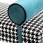 Банкетка Banquette PIED DE POULE с принтом гусиная лапка и синими подлокотниками  варинант исполнения - 3 | Loft Concept в Санкт-петербурге