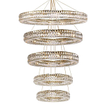 Многоярусная Люстра Elizabeth Золото Вертикальная композиция из пяти хрустальных светильников варинант исполнения - 1 | Loft Concept в Санкт-петербурге