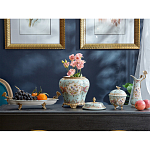 Кувшин с цветочным рисунком и бронзовой ручкой Blue Garden варинант исполнения - 4 | Loft Concept в Санкт-петербурге