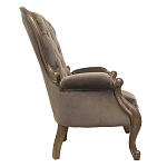 Кресло с мягкой обивкой из коричневого велюра на 4-х деревянных ножках Evelyn Classical Armchair варинант исполнения - 1 | Loft Concept в Санкт-петербурге