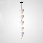 Подвесной светильник светодиодный в виде ряда белых металлических конусов  Herringbone варинант исполнения - 3 | Loft Concept в Санкт-петербурге