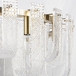 Бра с металлическим основанием золотого цвета и хрустальными подвесками Textured Glass варинант исполнения - 6 | Loft Concept в Санкт-петербурге