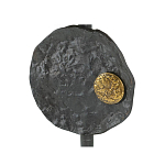 Столик приставной с абстрактным основанием и акцентом в виде золотистого диска Heavenly Space варинант исполнения - 5 | Loft Concept в Санкт-петербурге