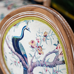 Стул из массива бука с изображением птиц и цветов Beige Green Chinoiserie Garden Chair варинант исполнения - 4 | Loft Concept в Санкт-петербурге