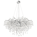 Люстра подвесная с прозрачными стеклянными подвесками в форме капель Диаметр 100 см Droplet Chandelier варинант исполнения - 14 | Loft Concept в Санкт-петербурге