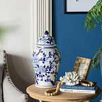 Ваза с крышкой и синим цветочным узором Blue & White Ornament  варинант исполнения - 8 | Loft Concept в Санкт-петербурге