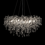 Люстра подвесная с прозрачными стеклянными подвесками в форме капель Диаметр 80 см Droplet Chandelier варинант исполнения - 6 | Loft Concept в Санкт-петербурге