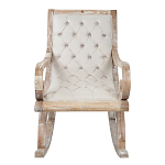 Кресло-качалка с мягкой обивкой из льна Ella Armchair beige варинант исполнения - 1 | Loft Concept в Санкт-петербурге