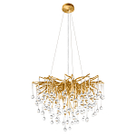 Люстра подвесная с прозрачными стеклянными подвесками в форме капель Диаметр 60 см Droplet Chandelier варинант исполнения - 2 | Loft Concept в Санкт-петербурге