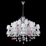 Люстра многоярусная с 30-ю белыми текстильными абажурами и хрустальными подвесками Lustre Reverie варинант исполнения - 2 | Loft Concept в Санкт-петербурге