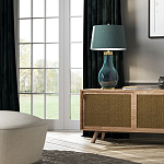 Настольная лампа с коническим дымчато-зелёным абажуром из искусственного шёлка Quintiesse варинант исполнения - 3 | Loft Concept в Санкт-петербурге