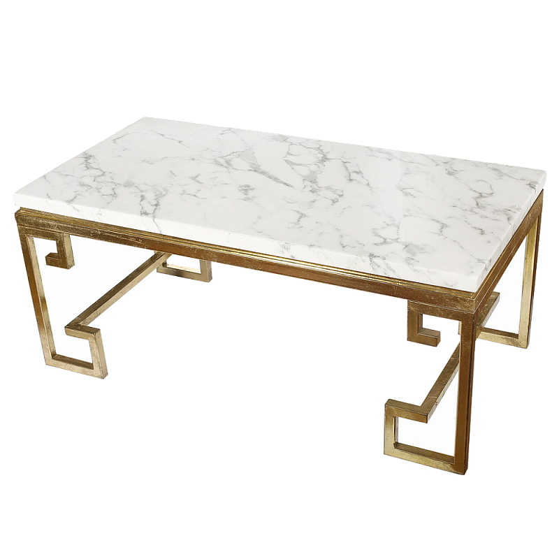 Кофейный стол Golden Meander Coffee Table Золотой Белый в Санкт-петербурге | Loft Concept 