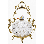 Конфетница с бронзовой ручкой и фарфоровой птичкой на крышке Eden Garden варинант исполнения - 1 | Loft Concept в Санкт-петербурге