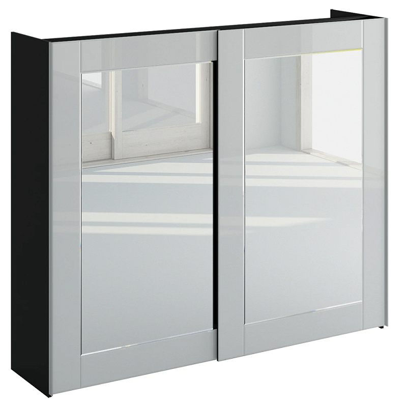 Шкаф-купе White Crystal Черный Белый Зеркало в Санкт-петербурге | Loft Concept 