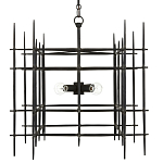 Люстра черная квадратной остроконечной формы Black Square варинант исполнения - 3 | Loft Concept в Санкт-петербурге