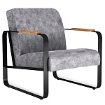 Кресло серый велюр с жесткими подлокотниками на полозьях Ashton варинант исполнения - 1 | Loft Concept в Санкт-петербурге