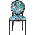 Стул из массива бука бирюзовый с изображением птиц и цветов Turquoise Chinoiserie Birds Garden Chair варинант исполнения - 1 | Loft Concept в Санкт-петербурге