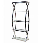 Металлический стеллаж со стеклянными полками Molecule варинант исполнения - 1 | Loft Concept в Санкт-петербурге